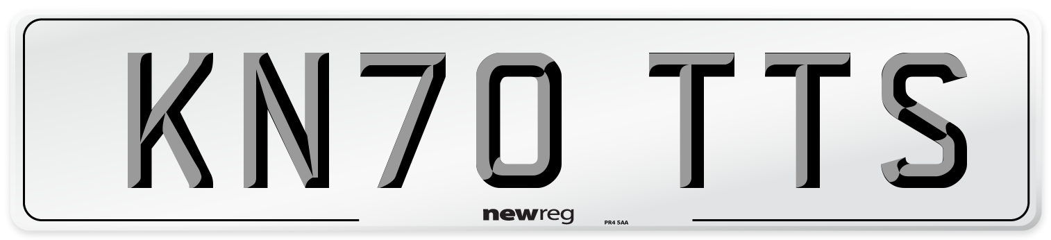 KN70 TTS Number Plate from New Reg